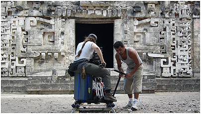Dolly shot at Chicanná
