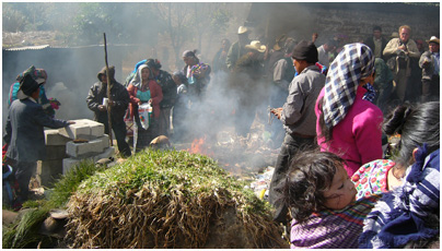 A ceremony at Momostenango, in the Guatemala highlands.